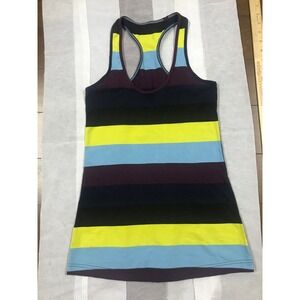 Lululemon Racerback Tank Top Striped Athletic Workout Women's Size S
